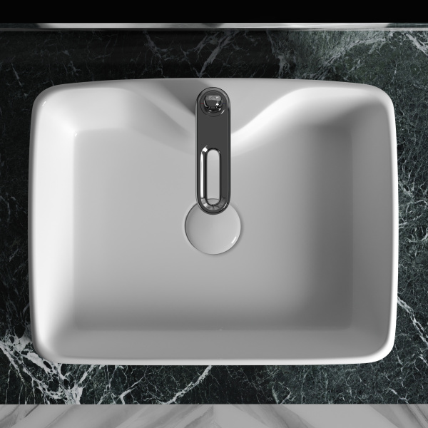 Умывальник чаша накладная прямоугольная Element 480*370*130мм Ceramica Nova белый 