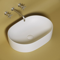 Умывальник чаша накладная овальная (цвет Белый Матовый) Element 600*415*135мм Ceramica Nova белый матовый 