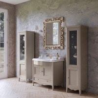 TW Veronica, База с раковиной Simas AR864bi*1 90*56см, с 1отв., 2 распашные дверки+1 выдв.ящик,  доводч. Blum, ручки: Riflesso бронза, цвет: TORTORA