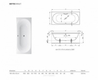Ванна стальная   Starlet, 190х90 прямоугольная, пристенная