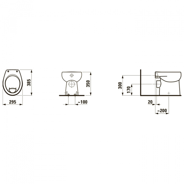Laufen Florakids Унитаз напольный 38.5х29.5х35 см, слив в стену, цвет: белый