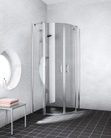 Kermi LIGA 1/4 круга маятникавые двери LI P55 90х200см., радиус 55, глянцевое серебро+klar