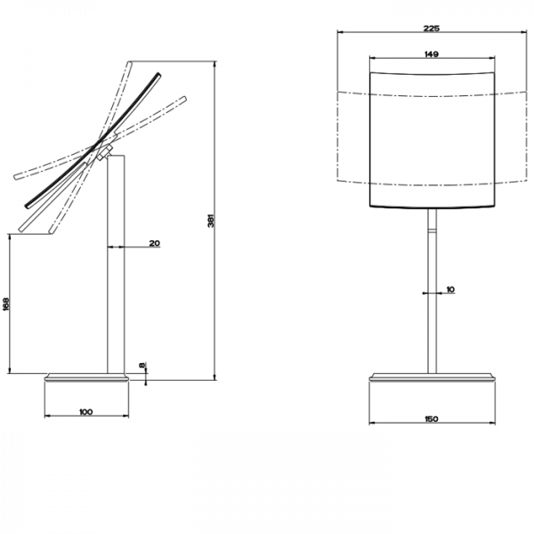 Gessi Eleganza Косметическое зеркало настольное поворотное, цвет: хром
