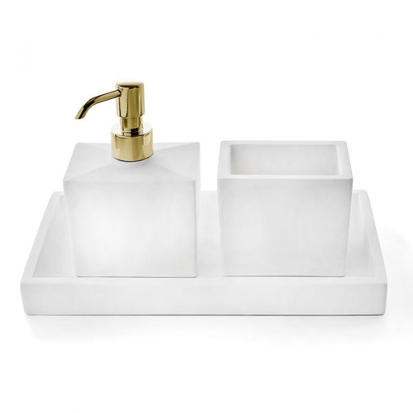 3SC Mood Комплект: стакан, дозатор, лоток цвет: золото 24к. Lucido