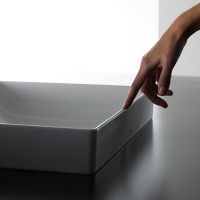 TOTO TR Lavatory Раковина 60x38x13.7 см, без отв., полувстраиваемая, с переливом, CeFiONtect, LinearCeram, цвет: белый