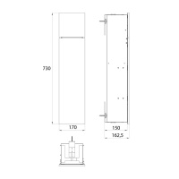 EMCO Asis Pure Модуль для унитаза встраиваемый, ершик, держатель т/бумаги, запасного рулона, левый, цвет: серый