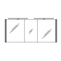 Pelipal Solitaire 9025, зеркальный шкаф, 160х70см, 2 зерк дверки, выкл./роз. вкл. цвет: корпуса белый глянцевый