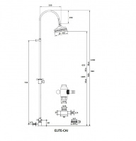 Душевая стойка с ручным и верхним душем CEZARES ELITE-CAI