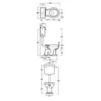 SIMAS Lante Унитаз напольный, выпуск в пол, 38,5х58см, цвет белый с низким бачком, с фурнитурой цвета золото, СИДЕНЬЕ НА ВЫБОР