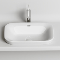 Умывальник прямоугольный встраиваемый сверху в столешницу Element 580*400*150мм Ceramica Nova белый 