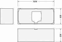 Опора из стиропора для ванны Duravit DuraStyle, 157x67