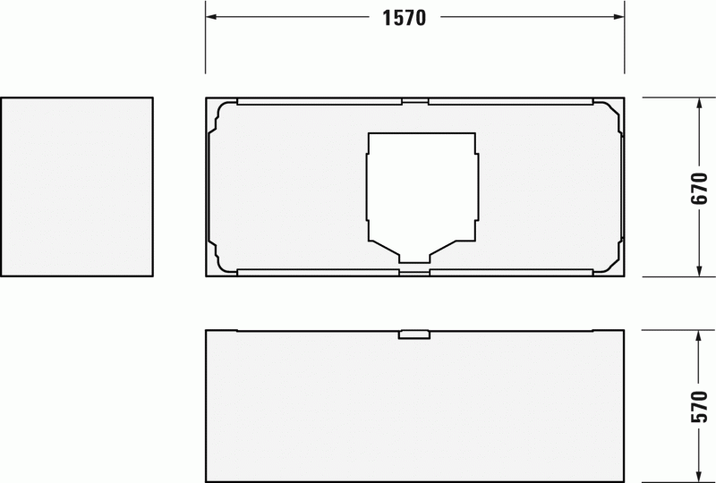 Опора из стиропора для ванны Duravit DuraStyle, 157x67