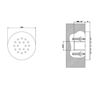Gessi Inciso Боковая форсунка D65мм, цвет: Fnox