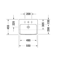 Duravit ME by Starck Раковина 55х45.5 см, 1 отв., цвет: белый