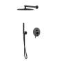 Gattoni Circle Two/ONE Комплект для душа со встроенным смесителем, с ручной лейкой и верхним душем 250 мм, цвет: Nero Opaco