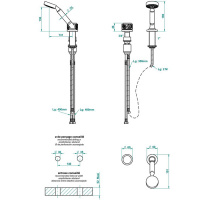THG Paradise Ручной душ на борт ванны, 2 отв., цвет: хром/хрусталь