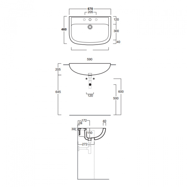 SIMAS Lavabi d'arredo Раковина 67х46 см, 1 отв., цвет: белый