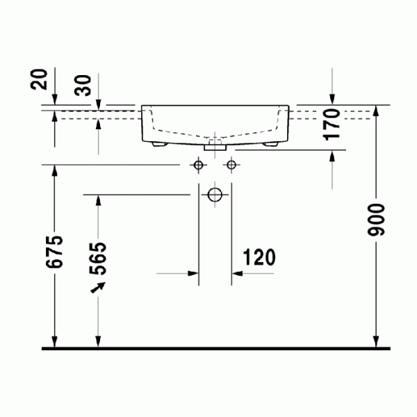 Duravit Vero Раковина 55х47 см, без отв., цвет: белый