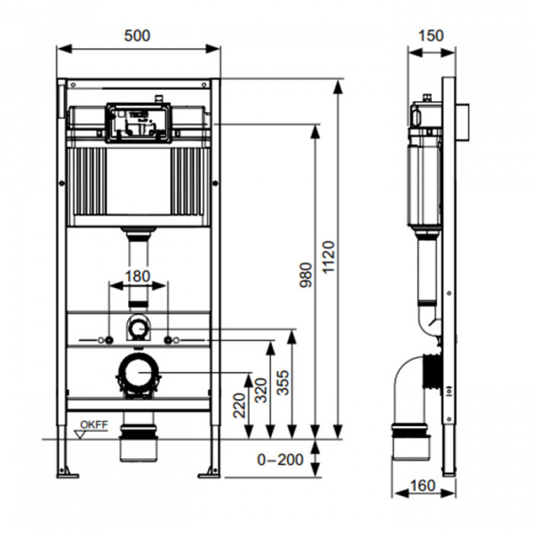 TECEbase 2.0 Комплект 5 в 1, унитаз TECE One, инсталяция для подвесного унитаза, клавиша смыва TECEnow белая, крепеж для монтажа, звукоизоляция