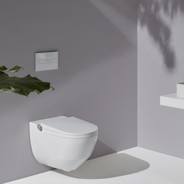 Laufen Cleanet Riva Унитаз-биде подвесной 60х39.5х40.5см, безободковый у с пультом дистанц. управления, с сиденьем, c покрытием LCC , цвет: белый