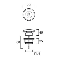 Simas Донный клапан, незапираемый, с керамической крышкой, цвет: белый матовый