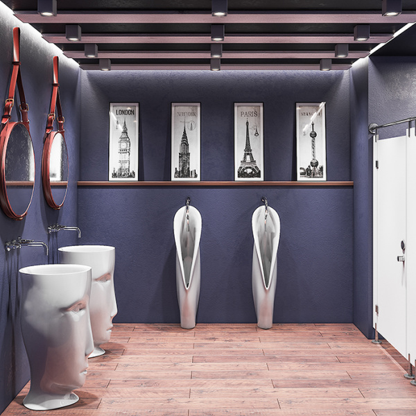 Kerasan Artwork Писсуар напольный  &quotGROOVE&quot, с креплением и сифоном, цвет: белый