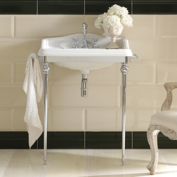 3SC Consolle Консоль Денди 85х54хh104см, с раковиной LA01, сифоном и полотенцедердателями, цвет: хром