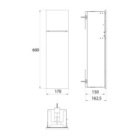 EMCO Asis Pure Модуль для унитаза встраиваемый, ершик, Держатель бумаги, дверь правая, цвет: белый
