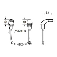 Armani Roca Island Смеситель для биде на 2 отв, с донным клапаном, излив 83мм, цвет: nero
