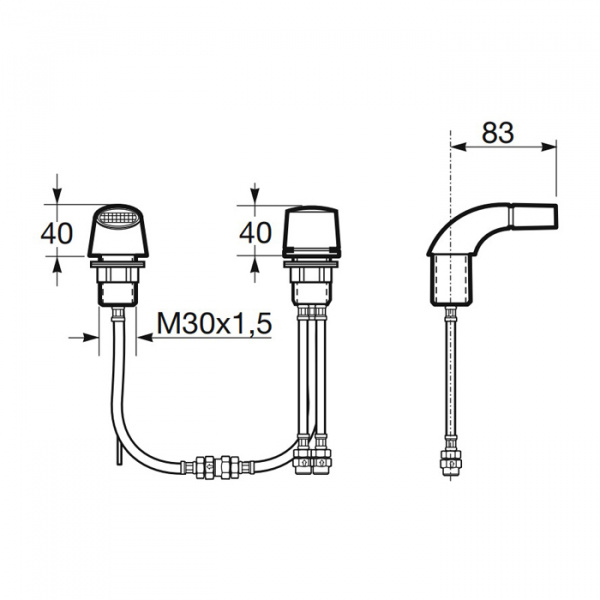 Armani Roca Island Смеситель для биде на 2 отв, с донным клапаном, излив 83мм, цвет: nero