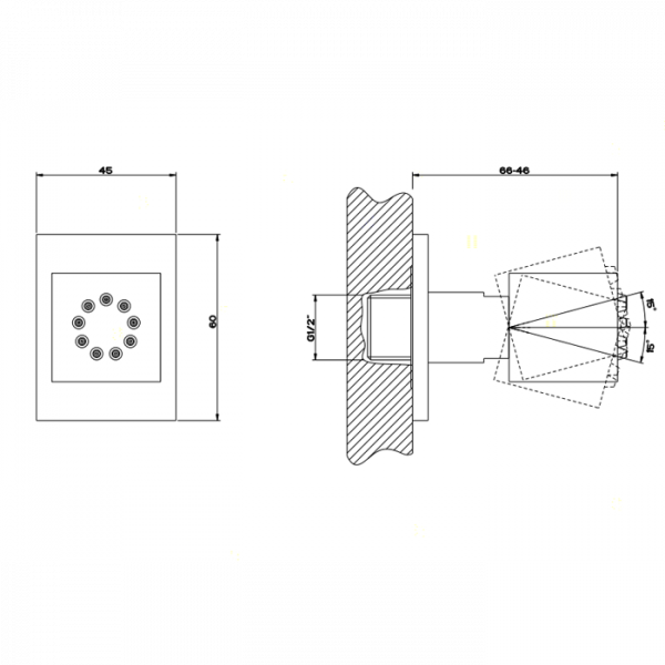 Gessi Rettangolo Поворотная боковая форсунка, цвет: хром
