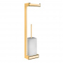 Gessi Eleganza Стойка 55.1см., с держателем для туалетной бумаги и ершиком, подвесная, напольная, цвет: золото/белый