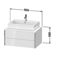 Duravit XViu Тумба подвесная 80x55x40см с раковиной, 2 ящика, цвет: белый глянцевый