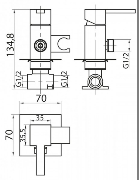 Смеситель для душа Cezares CZR-DIF3-01