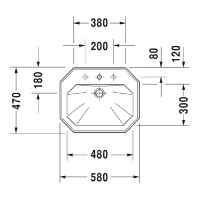 Duravit 1930 Раковина 58x47 см, 1 отв., цвет: белый
