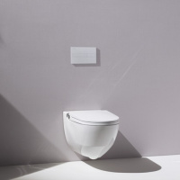 Laufen Cleanet Riva Унитаз-биде подвесной 60х39.5х40.5см, безободковый у с пультом дистанц. управления, с сиденьем, c покрытием LCC , цвет: белый