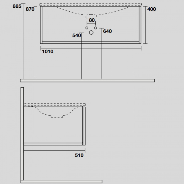 Kerasan Shape Mobile Комплект мебели 102х52см, подвесной, 1 ящик, цвет: белый/дуб