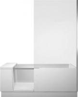 Ванна из искусственного камня DuraSolid® с душевым ограждением с зеркальным закалённым стеклом Duravit Shower + Bath 170x75 для ниши прямоугольная правая, пристенная