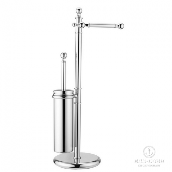 HUBER Croisette Напольная стойка с ершиком и бумагодержателем, цвет: никель матовый