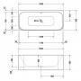 Ванна акриловая Duravit (Дуравит), 1800х80 нестандартной формы, пристенная