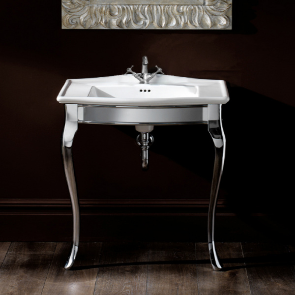 Devon&Devon Lady Декоративная структура 69.5х50см., с раковиной  на 1 отв, цвет: хром/белая