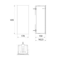 EMCO Asis Pure Модуль для унитаза встраиваемый, ершик для унитаза, дверь правая, цвет: серый