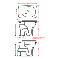 Artceram Civitas Унитаз напольный 36х54 см, слив в стену, цвет: белый
