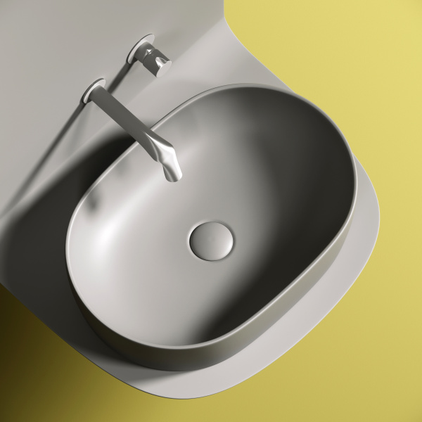 Умывальник чаша накладная овальная (цвет Антрацит Матовый) Element 600*415*135мм Ceramica Nova антрацит матовый 