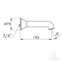 Stella 130 Настенный излив для ванны 0/250, цвет: хром