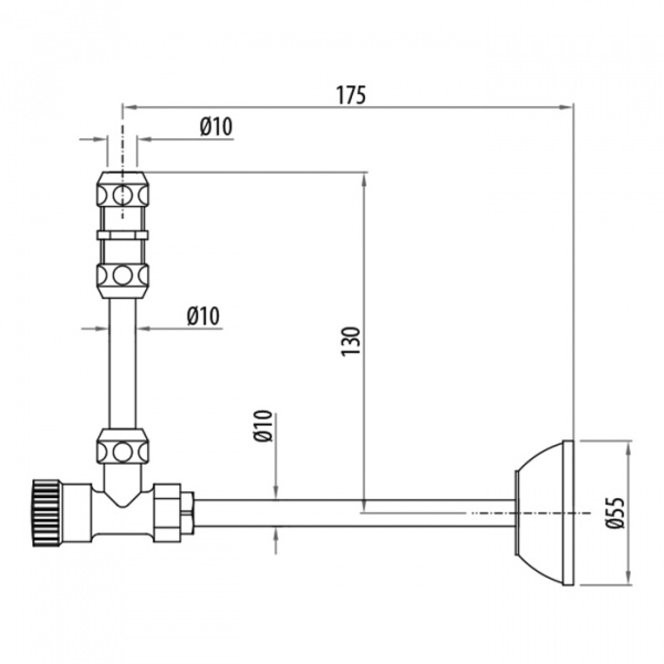 Gattoni Accessori Подводка для сливного бачка, цвет: бронза