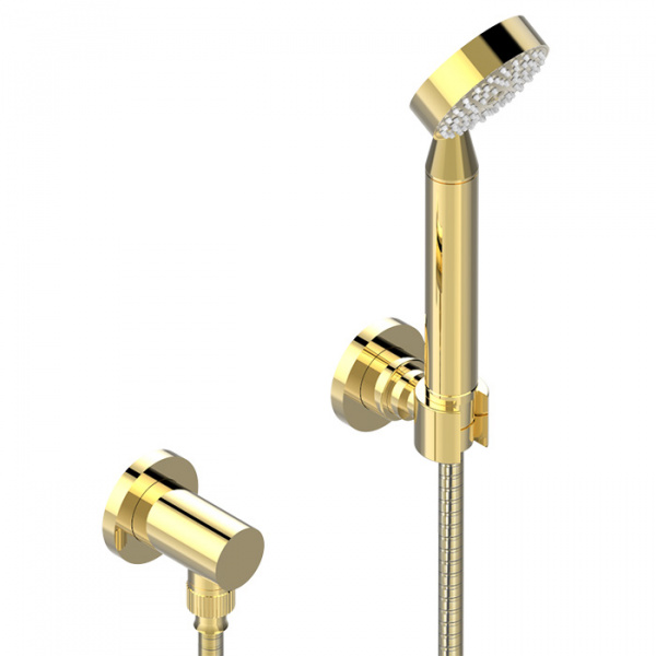 THG Island Душевой комплект с ручным душем, держатель, подвод воды и шланг 1500 мм., цвет: Soft gold