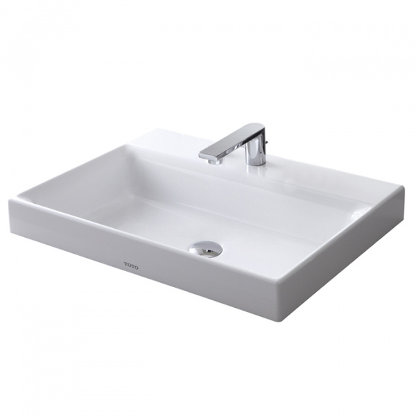 TOTO MH Раковина 60x46x16.7 см, 1 отв., полувстраеваемая, CeFiONtect, цвет: белый