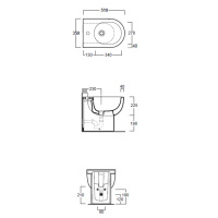 SIMAS E-LINE Биде  напольное приставное 51х35см, цвет: белый