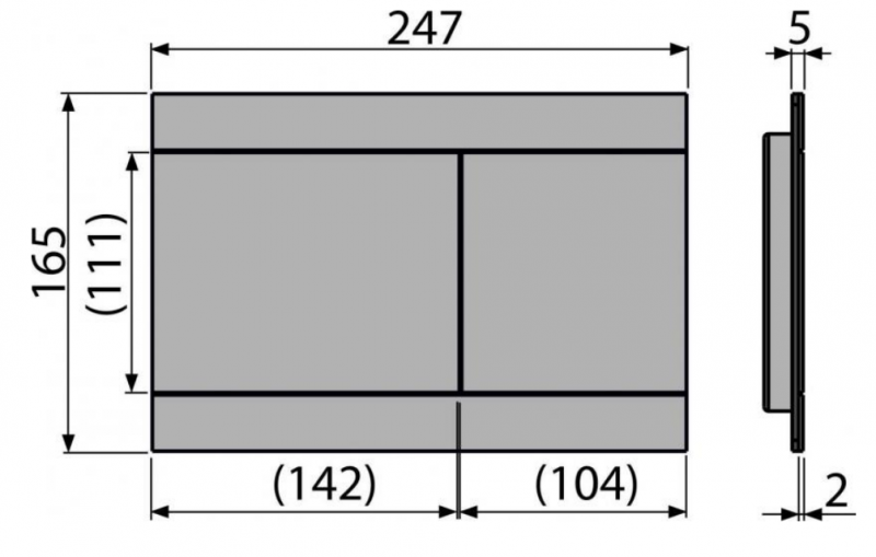 Кнопка управления для скрытых систем инсталляции, GOLD-крацованный мат, арт.FUN-G-B